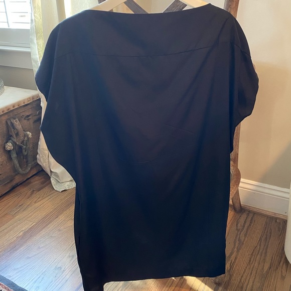 Black Prada Button top or dress with Pockets Silk - Picture 3 of 4